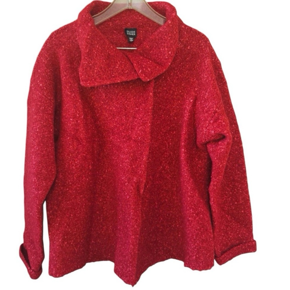 Eileen Fisher
Jacket Size M Red
Italian Yarn
Alpaca Wool Silk
Blend Sweater